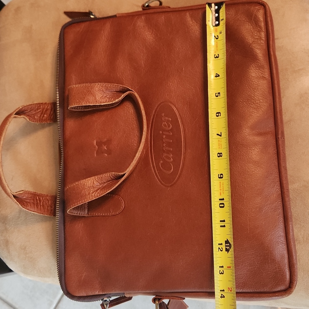 Vintage Carrier brown leather computer briefcase messenger bag - Picture 16 of 17